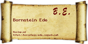 Bornstein Ede névjegykártya